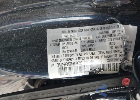 2024 Mazda Cx-30 2.5 S Select Sport z USA, uszkodzony, nr VIN 3MVDMBBM7RM629023